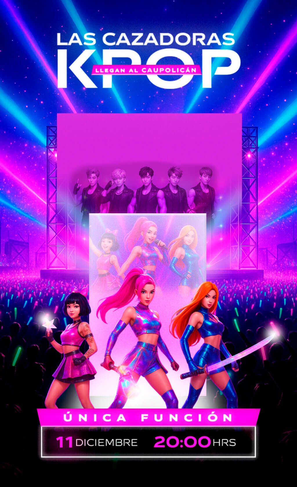Las cazadoras Kpop / 11 de dicciembre / 20:00 Hrs. / Teatro Caupolicán / Única función