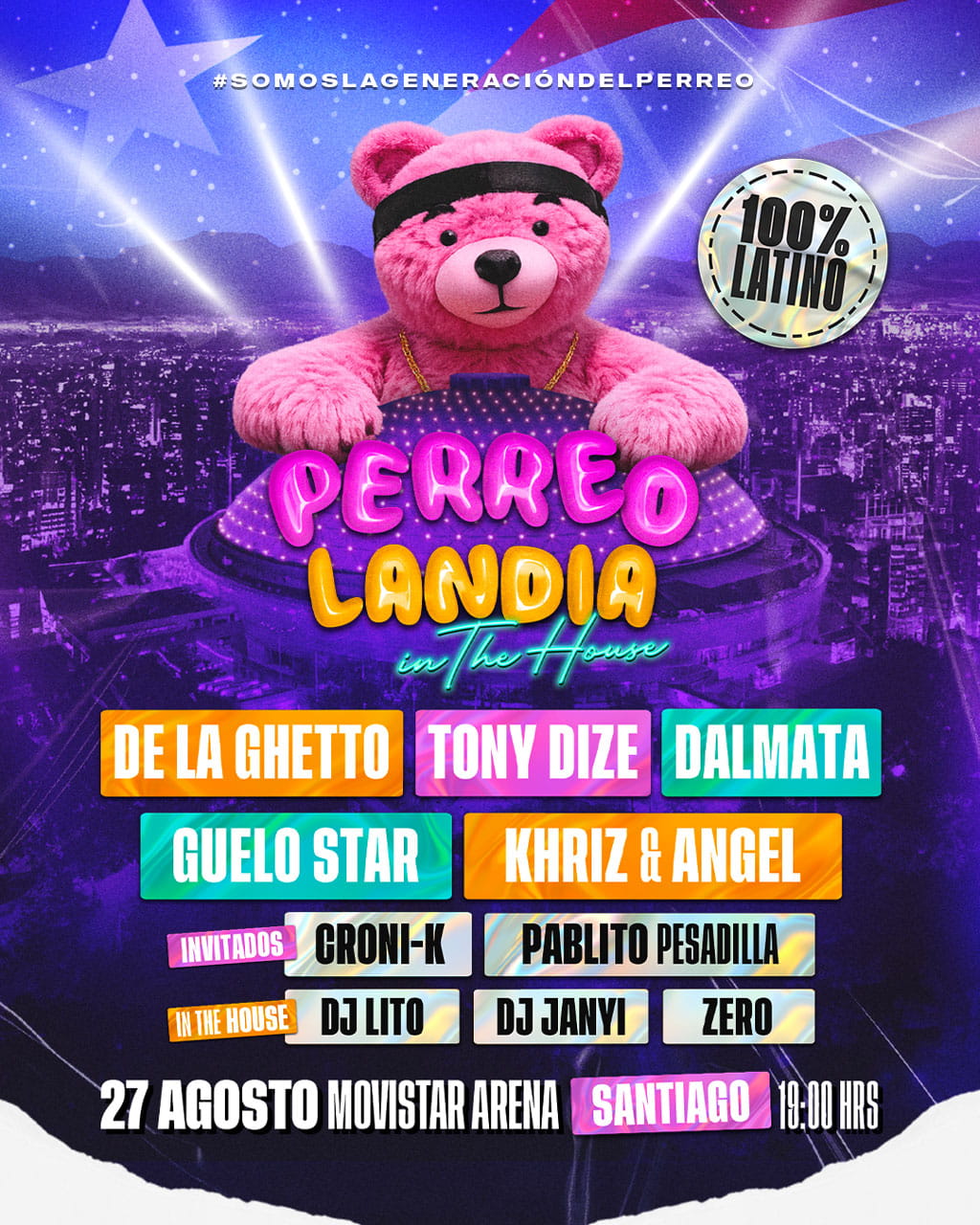 Perreolandia en Santiago 2026 | Movistar Arena – 27 de agosto 19:00 hrs