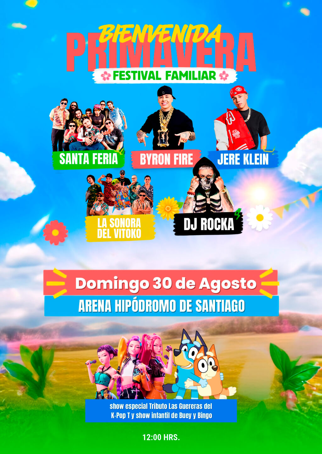 Bienvenida Primavera 2026 | Arena Hipódromo de Santiago – 30 de agosto 12:00 hrs
