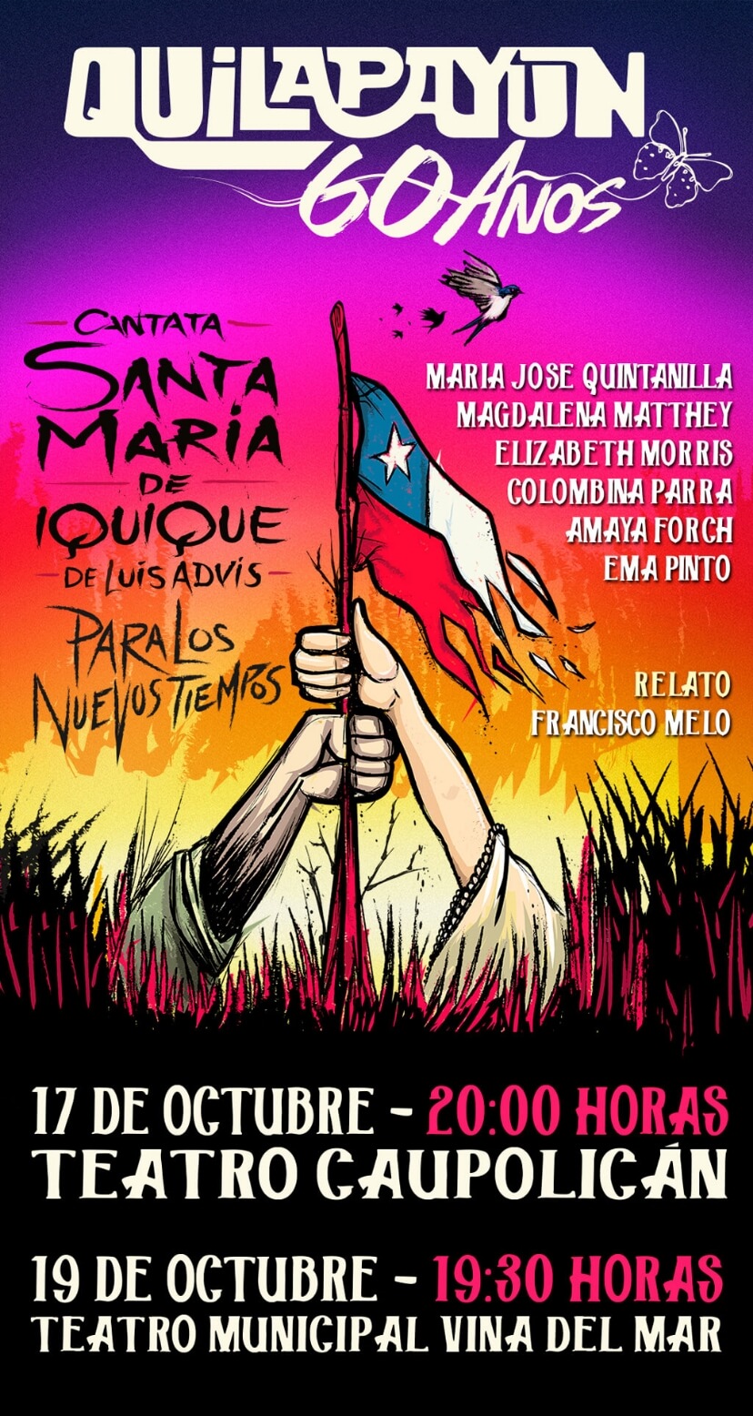 Quilapayún celebra 60 años de historia en Chile: 17 de octubre en Teatro Caupolicán y 19 de octubre en Teatro Municipal de Viña del Mar | Entradas por Punto Ticket