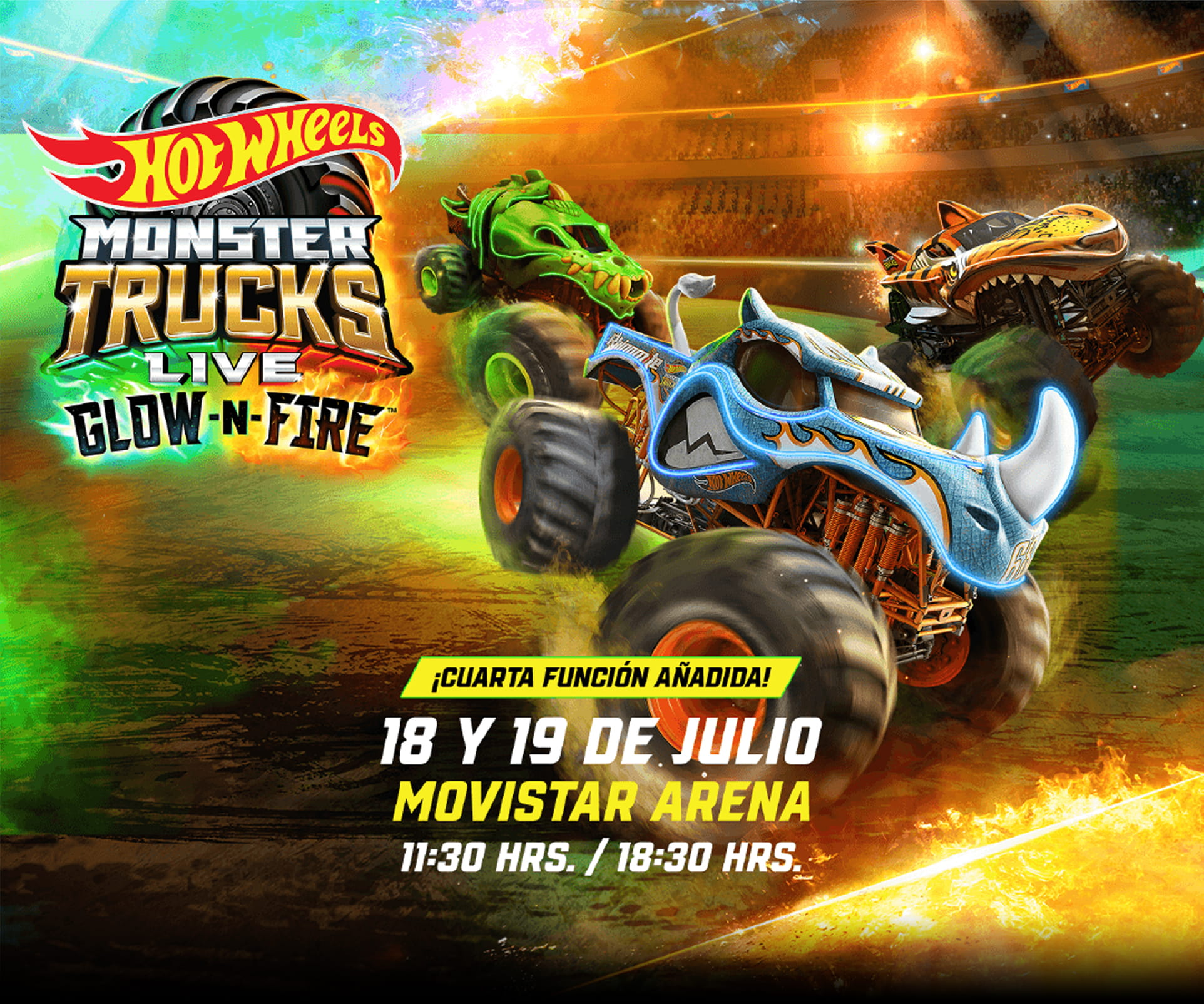 Hot Wheels Monster Trucks - 18 y 19 de Julio - Movistar Arena