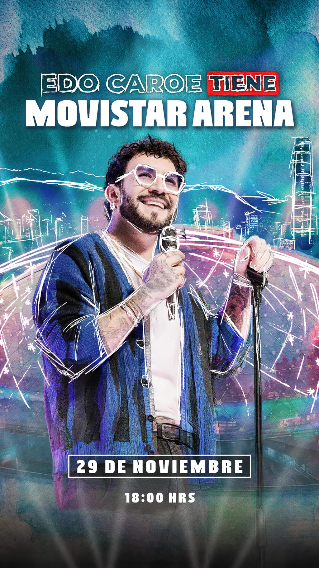 Edo Caroe en Movistar Arena | 27 y 28 de noviembre 21:00 hrs | Nueva fecha 29 de noviembre 18:00 hrs.