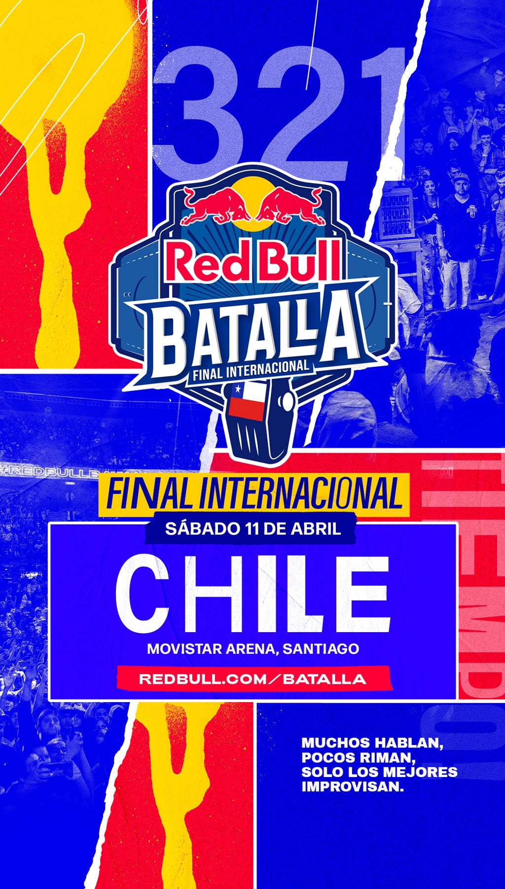 Red Bull Batalla Final internacional 2026 | Sábado 11 de abril Movistar Arena, Santiago | Lo mejor del freestyle chileno | Entradas en Punto Ticket