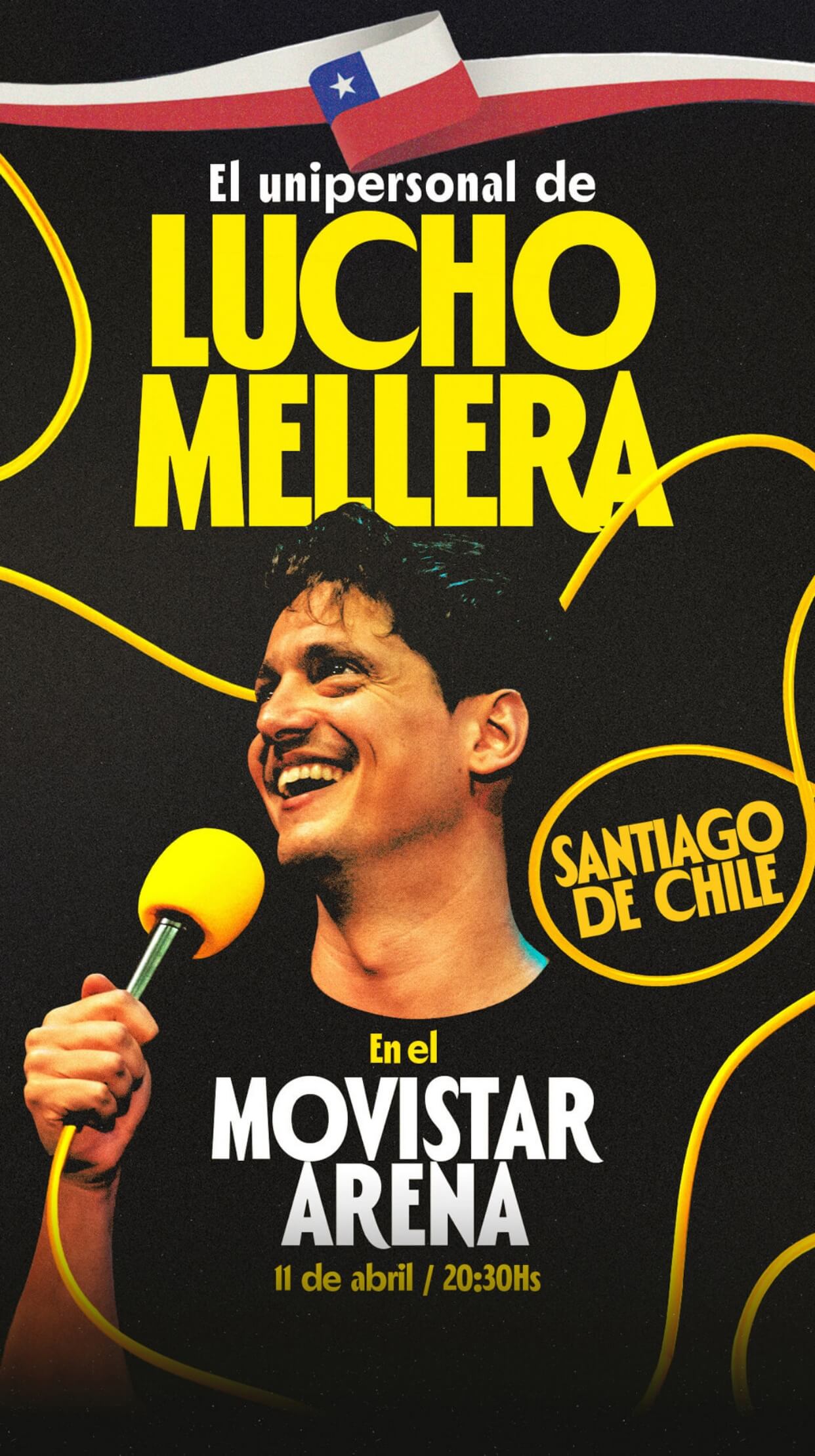 Lucho Mellera en Chile 2027 | Movistar Arena – 11 de abril 20:30 hrs