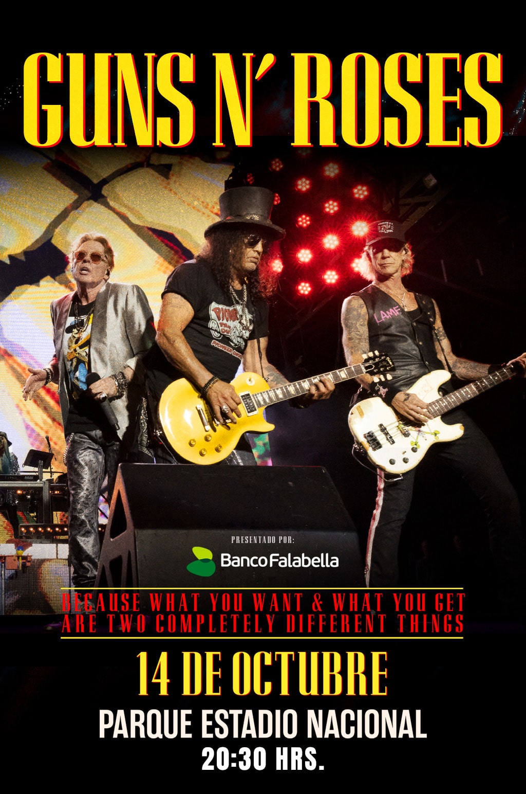 Guns N' Roses en Chile 2025: 14 de octubre en Parque Estadio Nacional | Concierto imperdible | Entradas por Punto Ticket