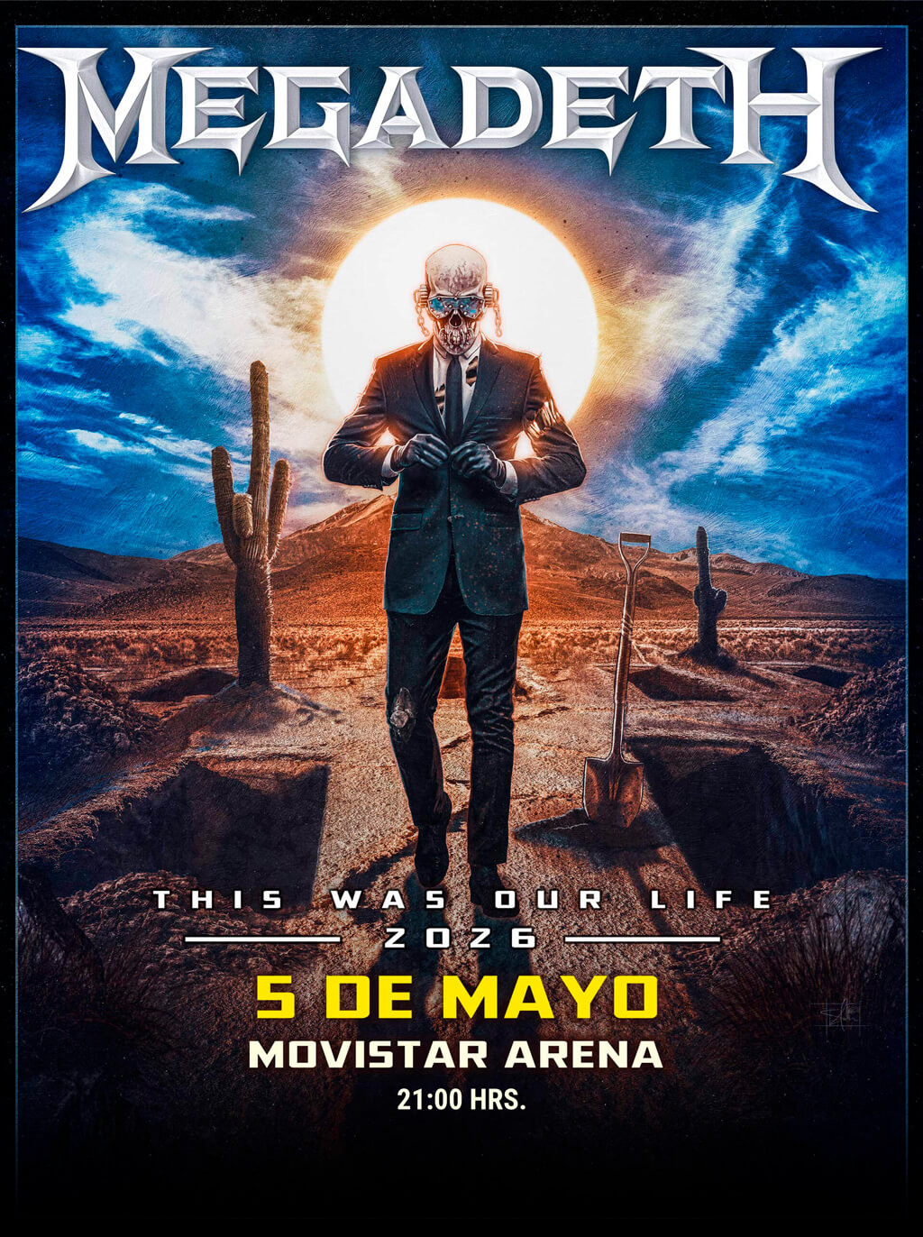 Megadeth / 5 de mayo 2026 / movistar arena / 21:00 horas.