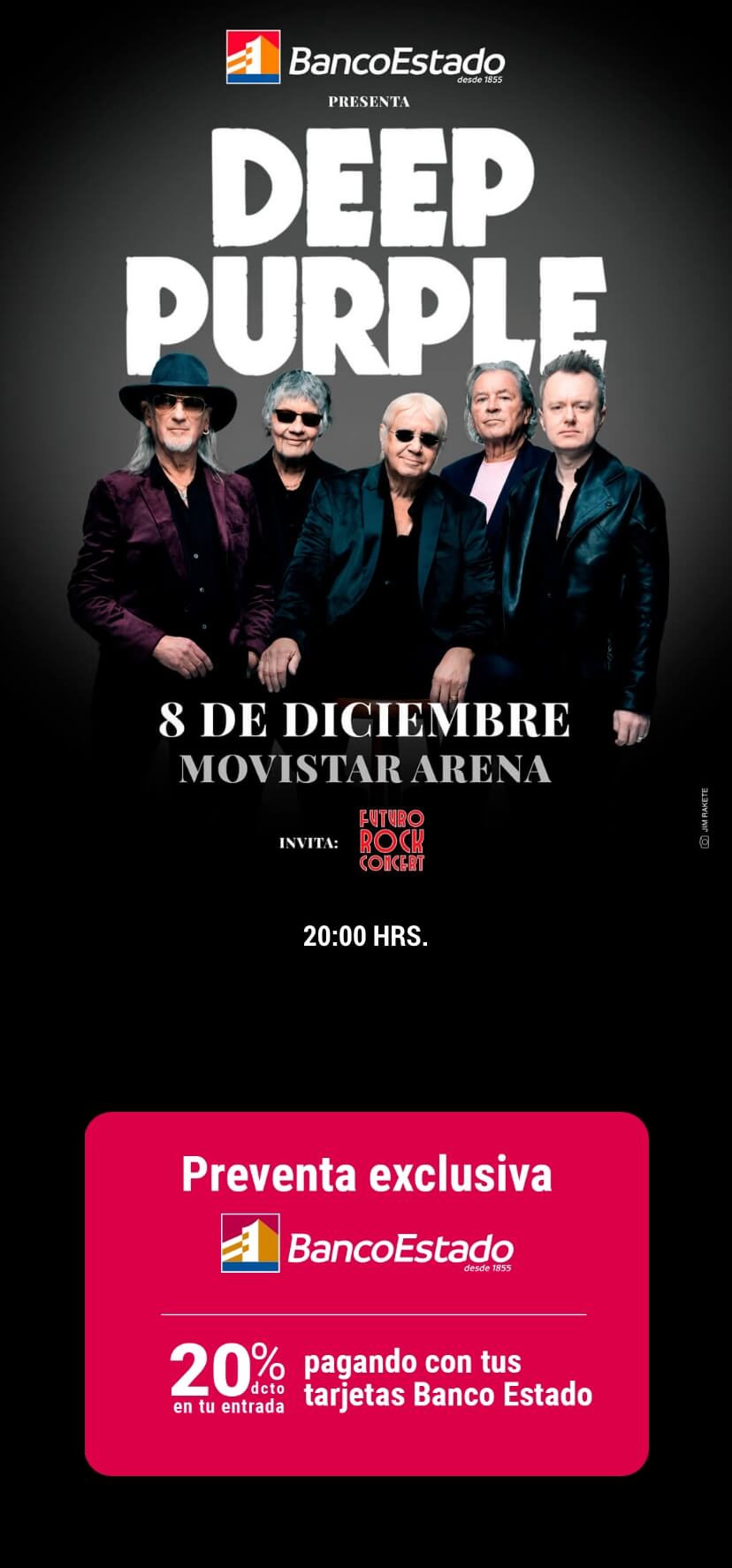 Deep Purple en Chile 2026 | Movistar Arena – 8 de diciembre 20:00 hrs