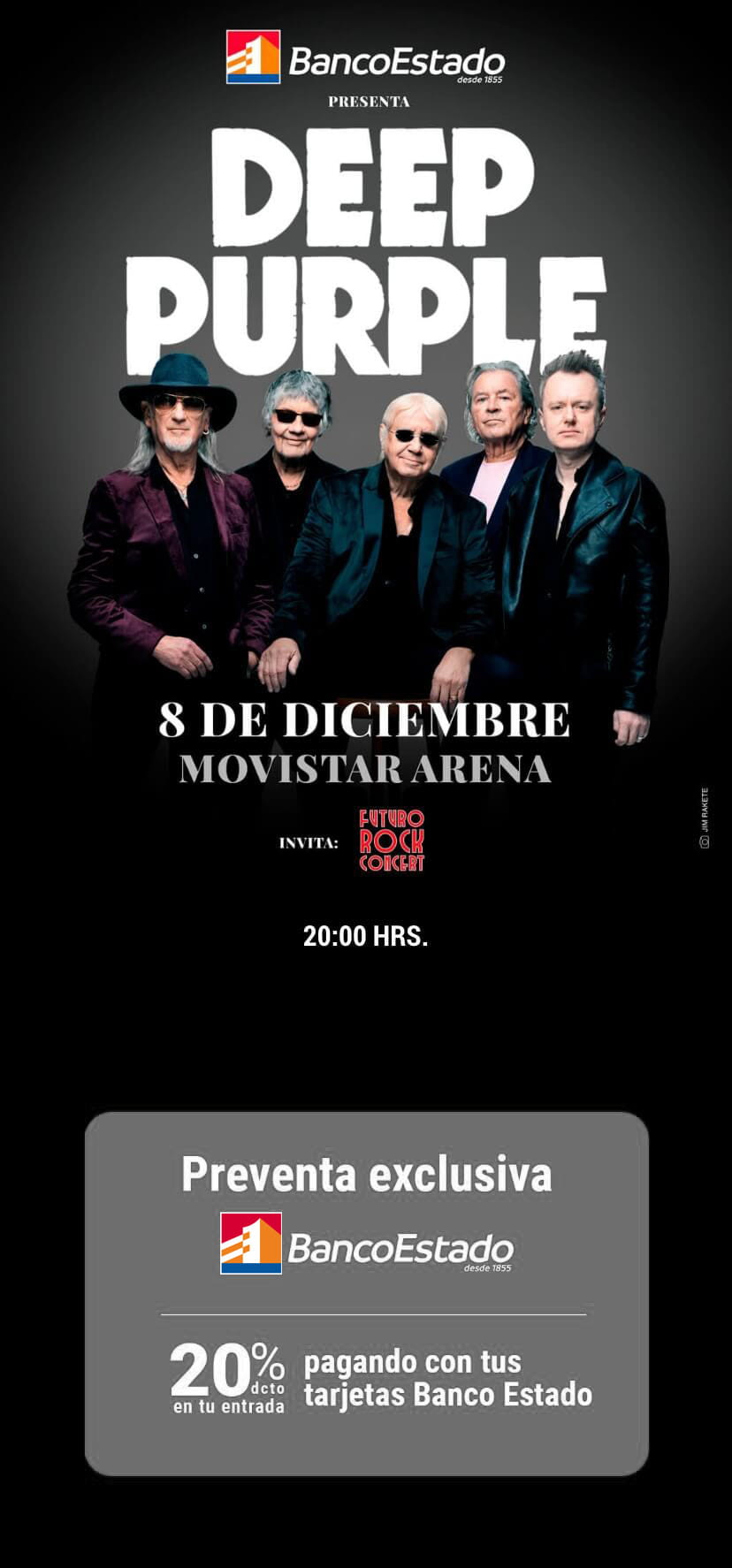 Deep Purple en Chile 2026 | Movistar Arena – 8 de diciembre 20:00 hrs