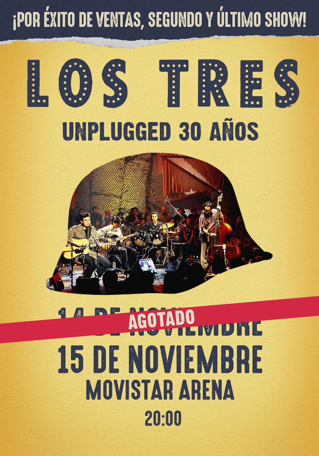 Los Tres – Unplugged 30 Años en Chile | Movistar Arena – 14 de noviembre 21:00 hrs y 15 de noviembre a las 20:00 hrs
