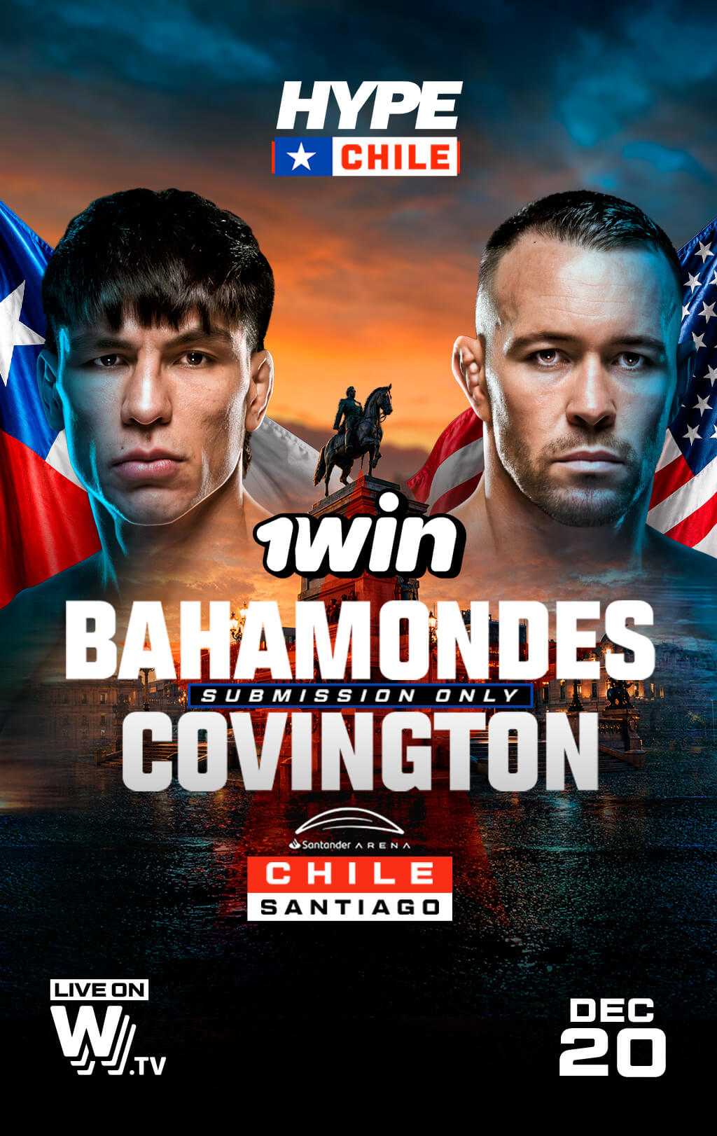 HYPE Internacional Chile 2026 | Ignacio Bahamondes vs. Colby Covington en Santander Arena