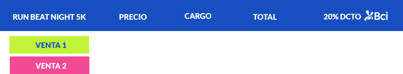 tabla de precios