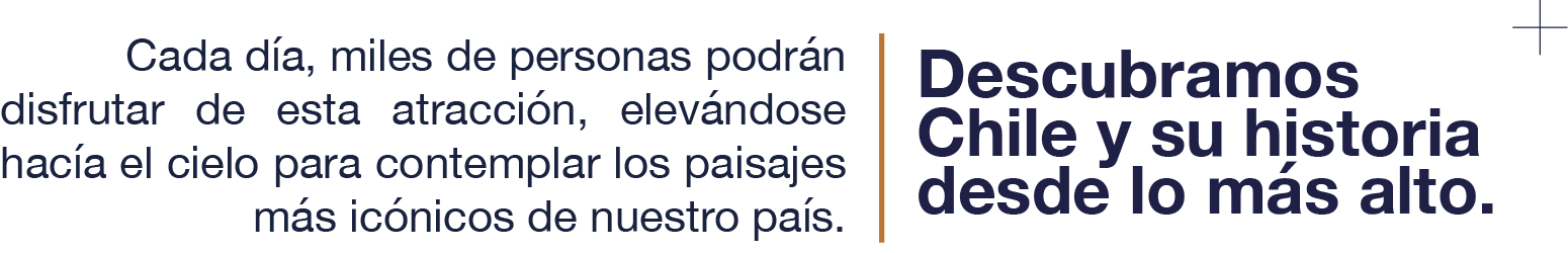Cada día, miles de personas podrán disfrutar de esta atracción, elevándose hacía el cielo para contemplar los paisajes más icónicos de nuestro país. 