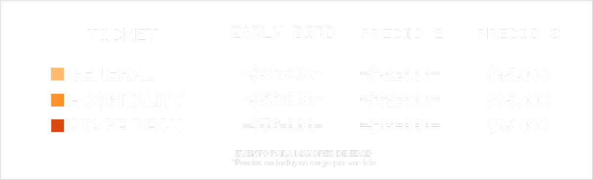 tabla de precios