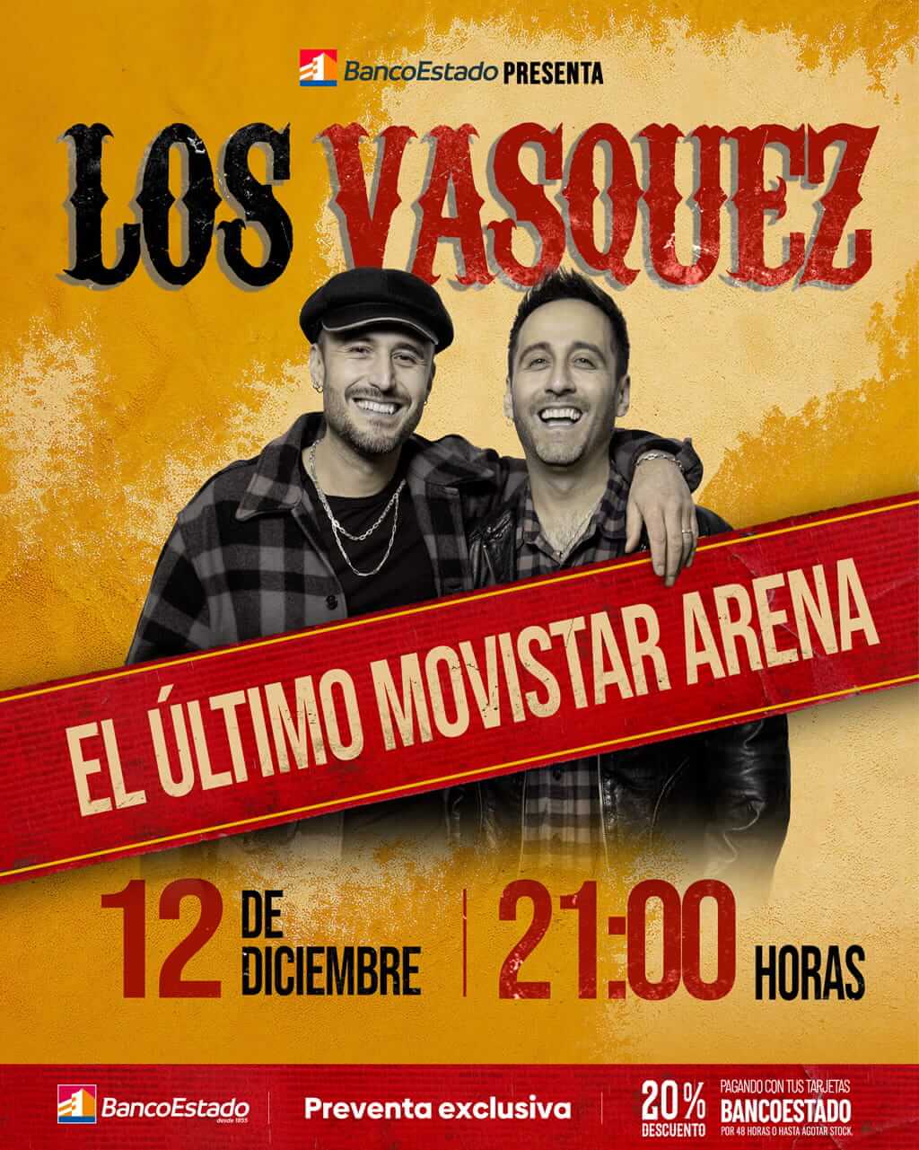 Los Vasquez | El Último Movistar Arena en Chile 2026 - 12 de diciembre 21:00 hrs.