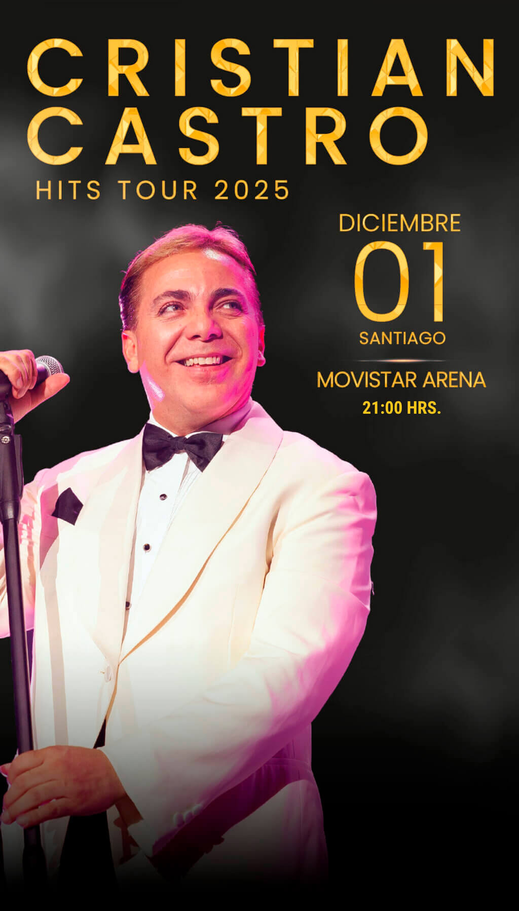 Cristian Castro Hits Tour 2025 - 01 de Dicimbre - 21:00 Horas / Movistar Arena