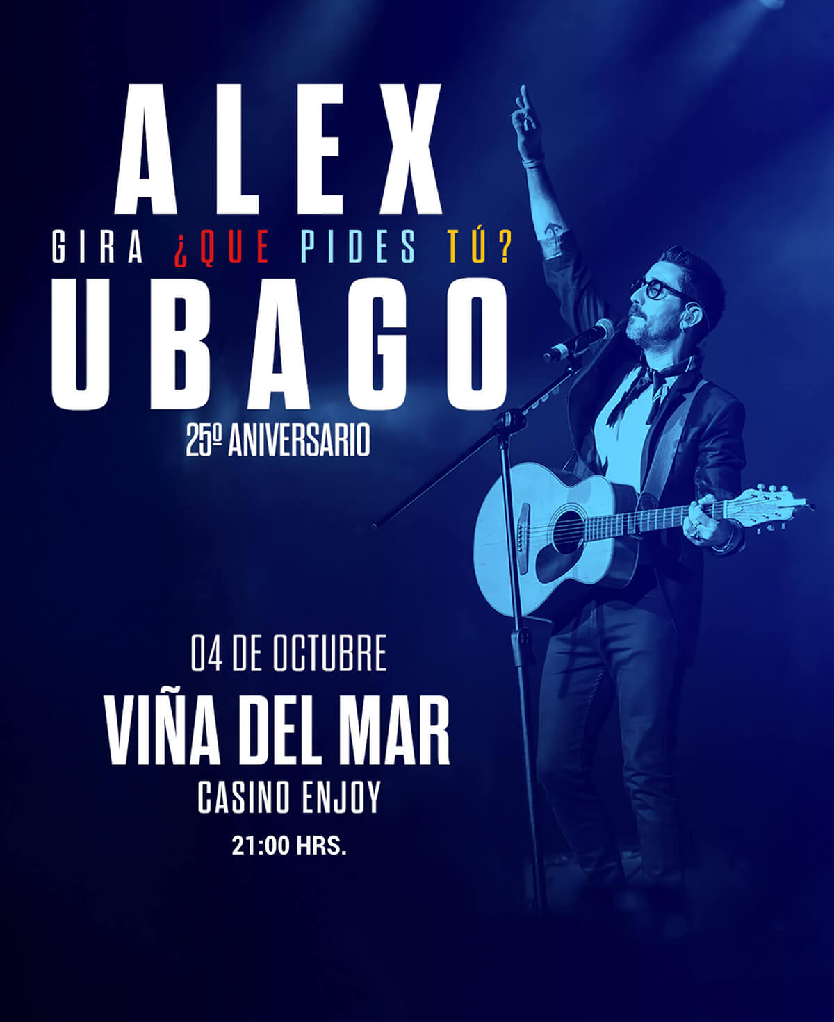 Alex Ubago en Chile · 4 de octubre en Enjoy Viña del Mar · Punto Ticket