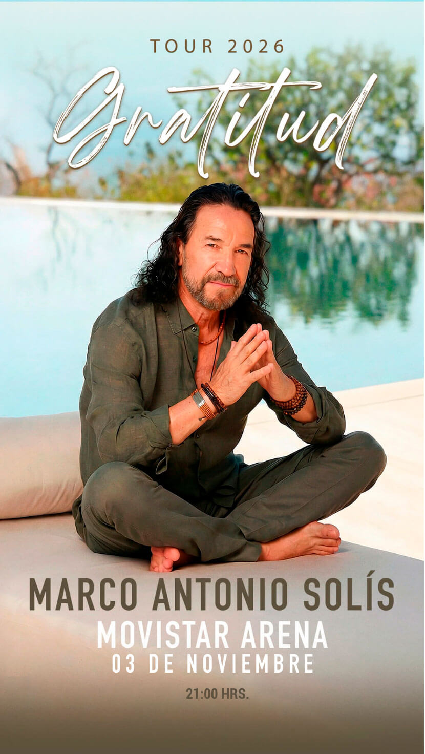 Marco Antonio Solís en Chile 2026 | Gratitud Tour en Movistar Arena – 3 de noviembre | Entradas por Punto Ticket