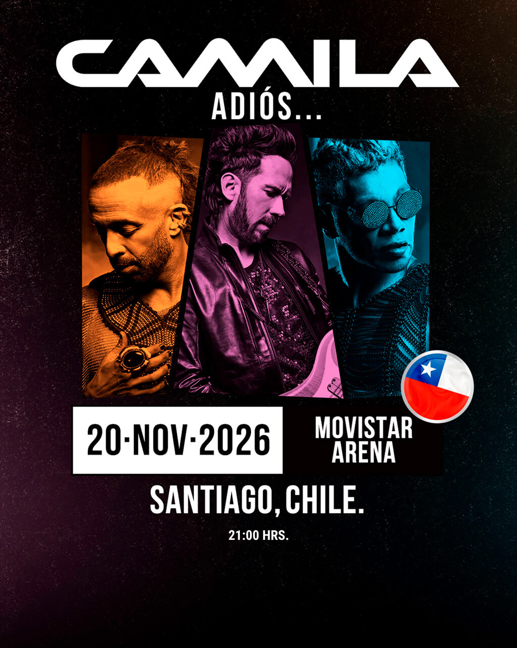 Camila en Chile 2026 | Movistar Arena – 20 de noviembre 21:00 hrs