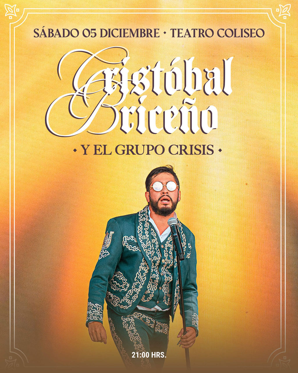 Cristóbal Briceño y el Grupo Crisis / sábado 05 diciembre - Teatro Coliseo - 21:00 Hrs. - Venta de entradas en Punto Ticket