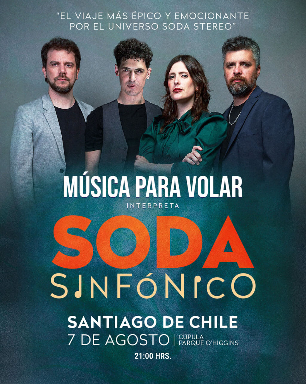 Música para Volar: Soda Sinfónico en Santiago | Cúpula Parque O'Higgins – 7 de agosto 21:00 hrs