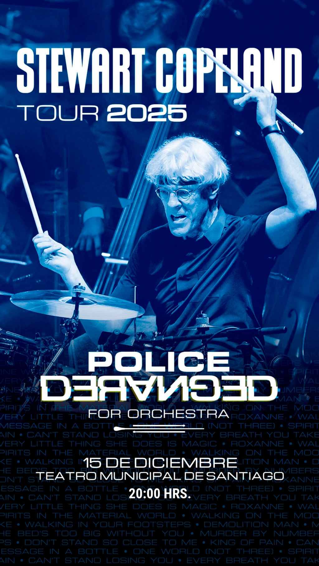Stewart Copeland - Tour 2025 / 15 diciembre - Teatro Municical de Santiago - 20:00hrs.