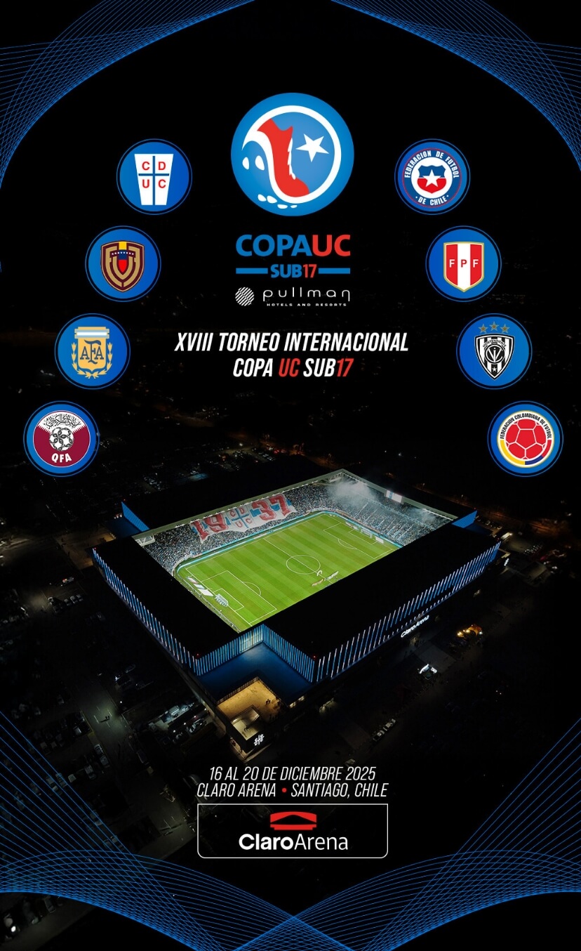 Copa UC Sub 17 by Pullman Hoteles · XVIII Torneo Internacional en Claro Arena · 16 al 20 de diciembre | El regreso del fútbol formativo Cruzado. Asegura tu entrada ahora en Punto Ticket.
