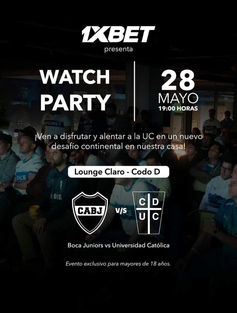 Watch Party Boca vs Universidad Católica | Lounge Claro Arena – 28 de mayo 19:00 hrs