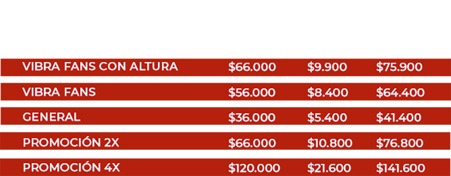 tabla precios general
