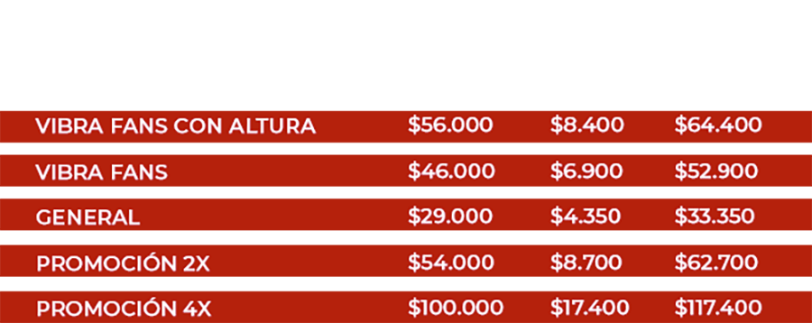 tabla precios preventa