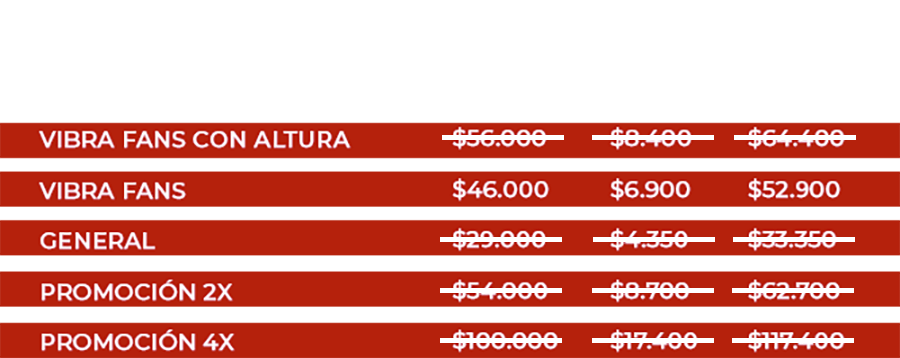 tabla precios preventa