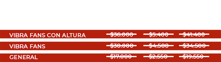 tabla precios venta en verde