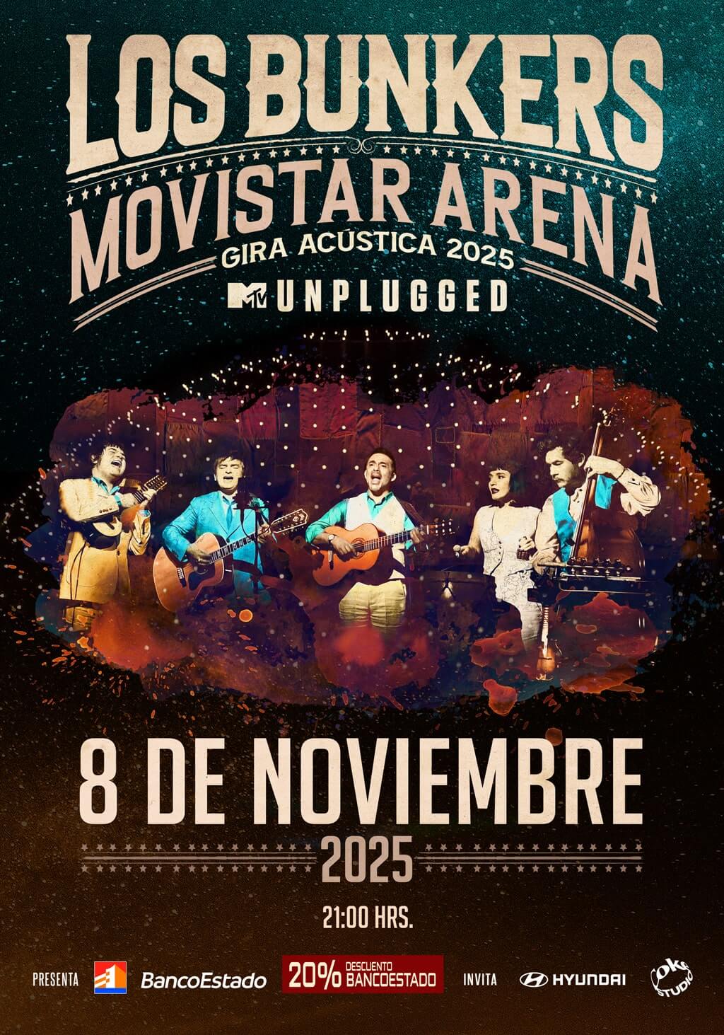 Los Bunkers Unplugged - 8 Noviembre / 21:00 Hrs.- Movistar Arena