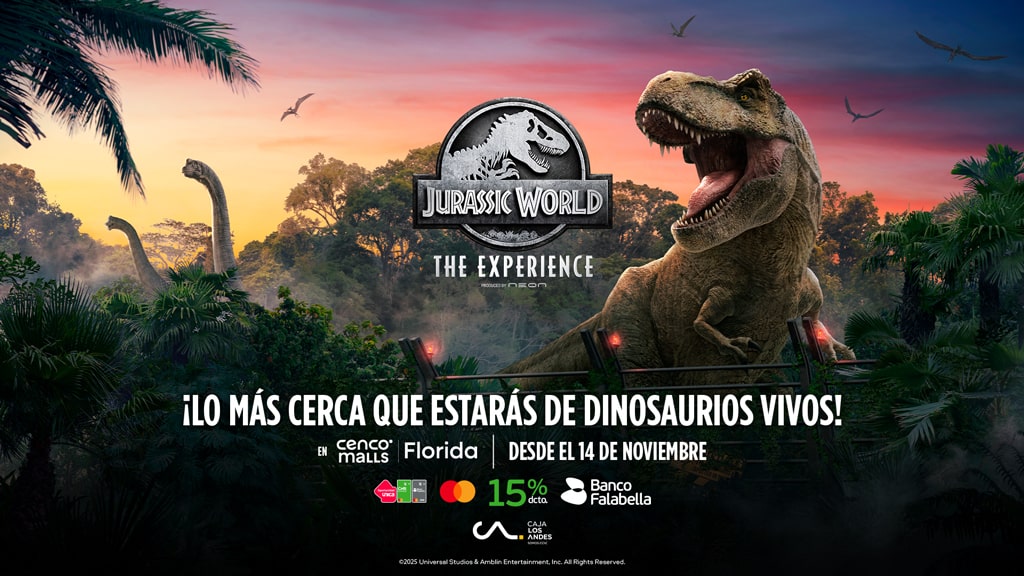 Jurassic World The Experience en Chile | Desde el 14 de noviembre en Mall Cenco Florida
