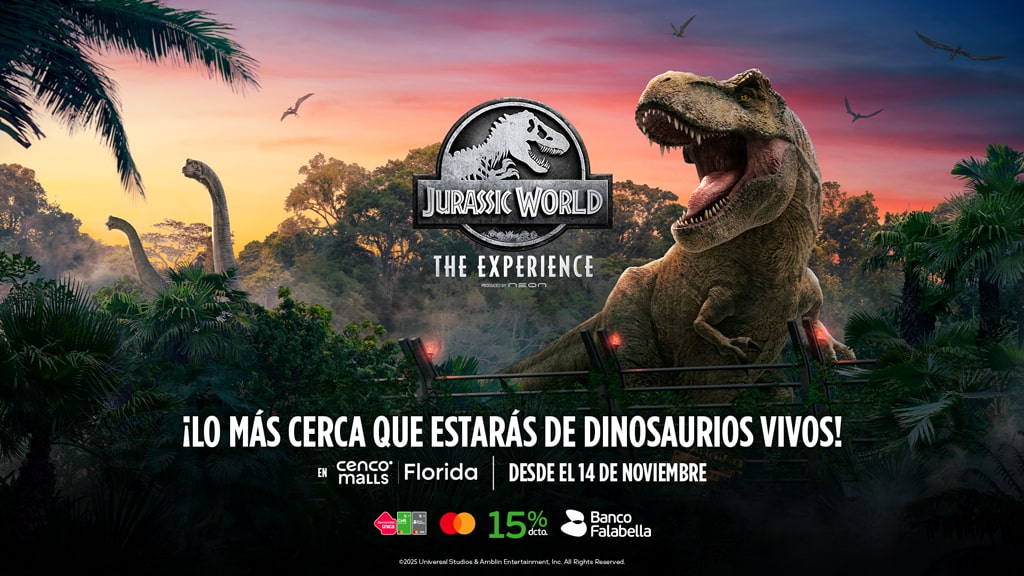 Jurassic World The Experience en Chile | Desde el 14 de noviembre en Mall Cenco Florida