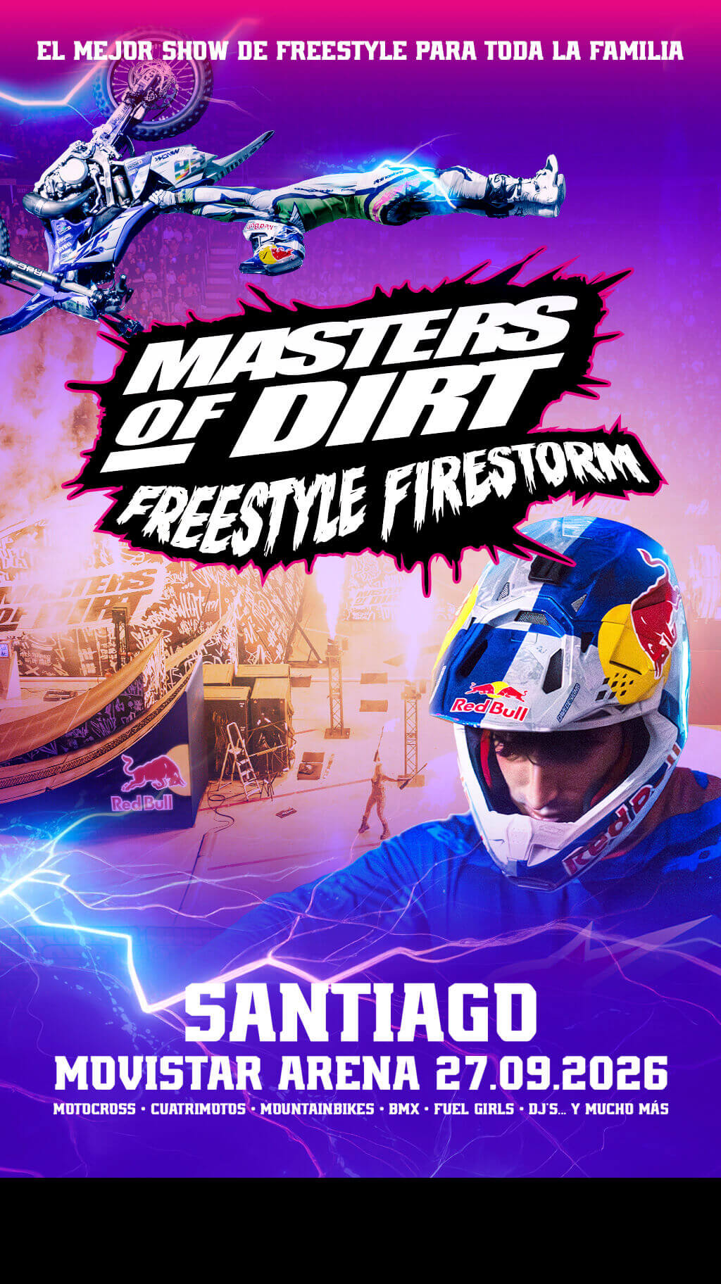 Masters of Dirt en Chile 2026 | Movistar Arena – 27 de septiembre 18:00 hrs