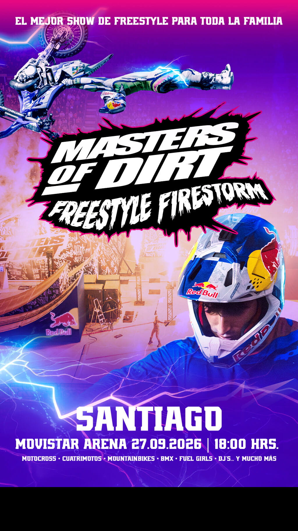 Masters of Dirt en Chile 2026 | Movistar Arena – 27 de septiembre 18:00 hrs